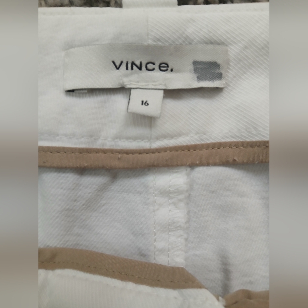 Vince Crisp White 100% Cotton Straight Leg Mid Rise Chino Pants Size 16 - Picture 9 of 10